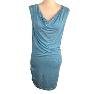 Earth Creations Turquoise Hemp Spandex Blend Casual Boho Dress Size Small